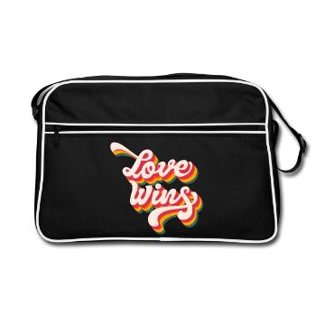 Mois de la fierté LGBTQ - Love Wins - Sac Retro - noir/blanc - Devant