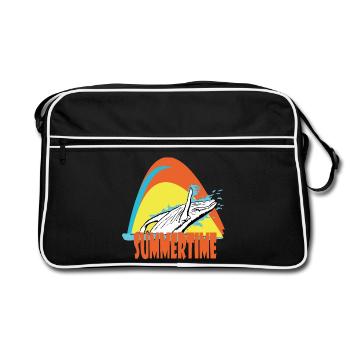 Humpback whale - Retro Bag - black/white - Front