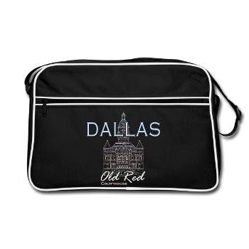 Dallas, Landmark Hand Drawing, Texas, America - Retro Bag - black/white - Front