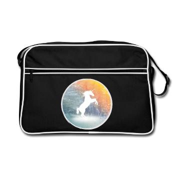 Licorne mystique dans la forêt enchantée - Sac Retro - noir/blanc - Devant