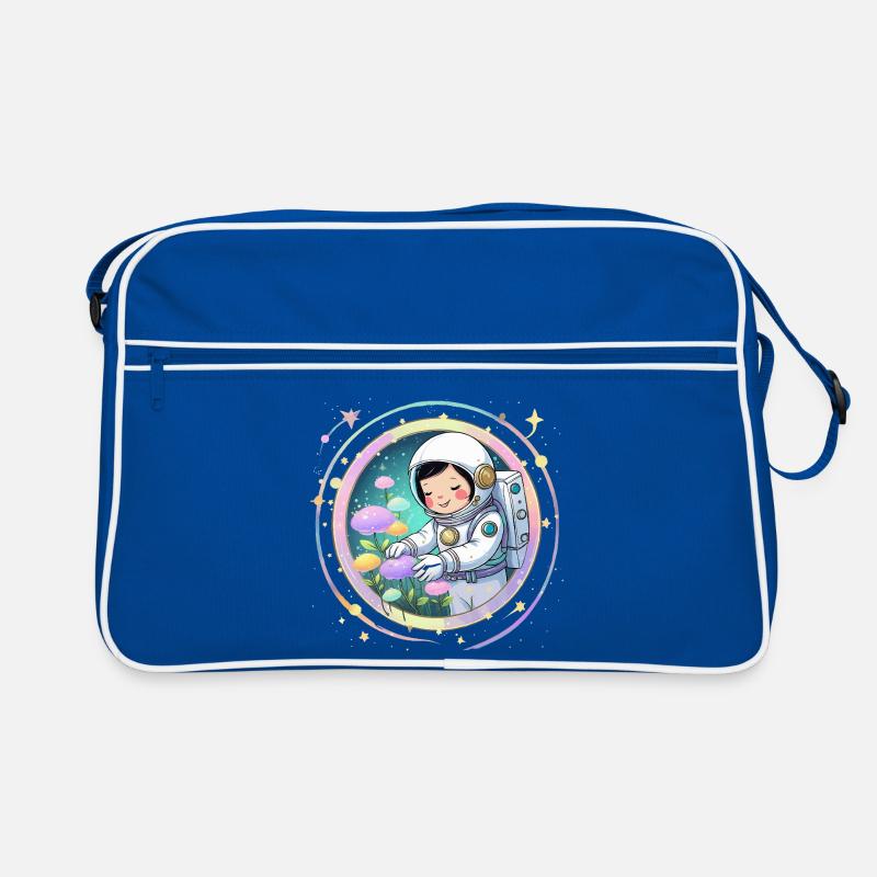 Fille astronaute avec des champignons - Conception spatiale mignonne Sac Retro