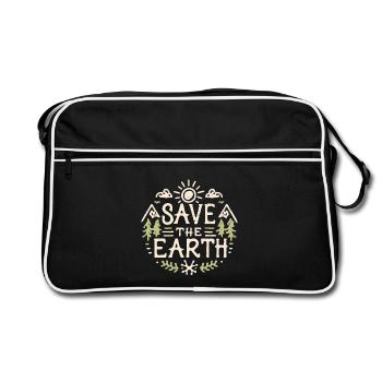 Citations sur le changement climatique de l’écologiste Save the Earth - Sac Retro - noir/blanc - Devant