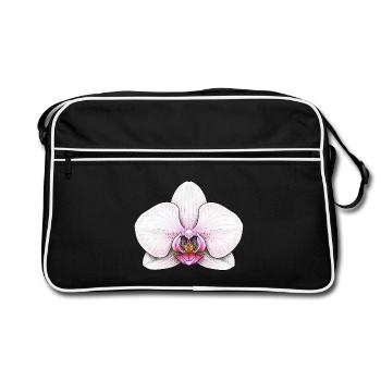 Illustration d’orchidée élégante pour la mode - Sac Retro - noir/blanc - Devant