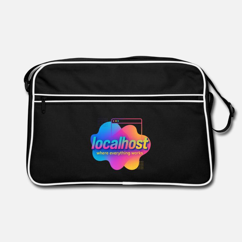 Localhost T-shirt graphique coloré pour les développeurs Sac Retro