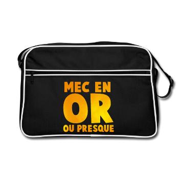 T shirt Mec en or_message Impactante en Tons Dorés - Sac Retro - noir/blanc - Devant
