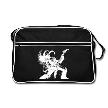 Un solo de guitare démoniaque plus fort que l’enfer - Sac Retro - noir/blanc - Devant