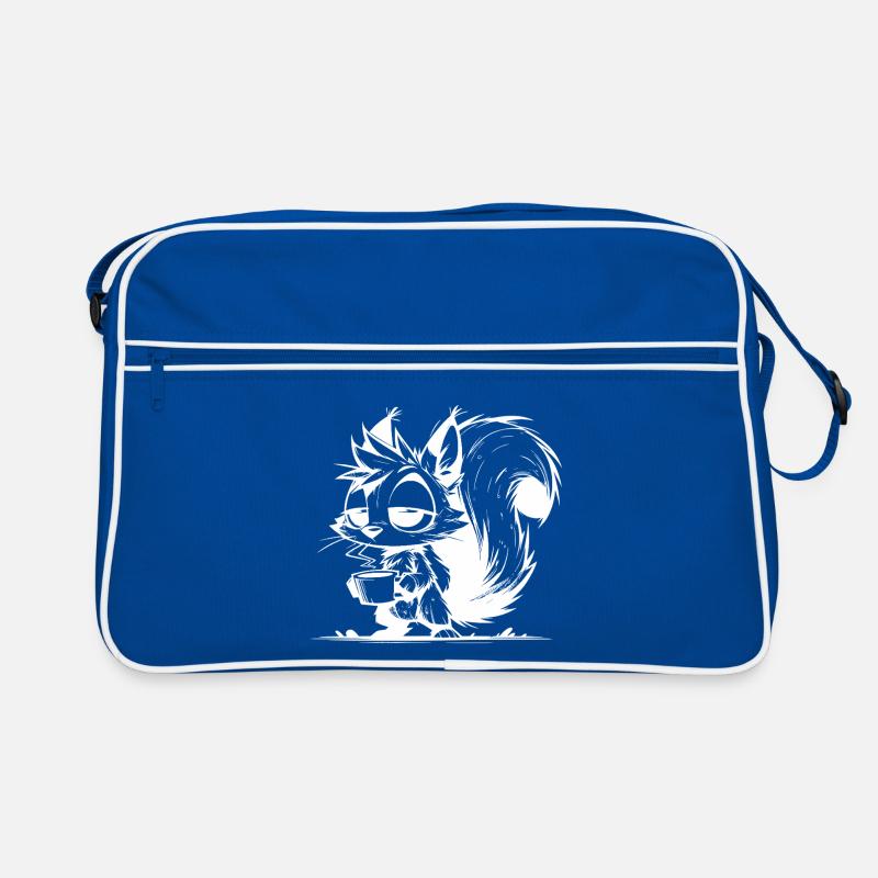 Bitte nicht stören – Eichhörnchen Kaffeezeit Retro Tasche