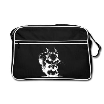 Le café rend l’écureuil éveillé et drôle - Sac Retro - noir/blanc - Devant