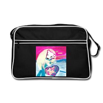 Eisbaer Steckbrief Poster - Retro Tasche - Schwarz/Weiß - Vorne