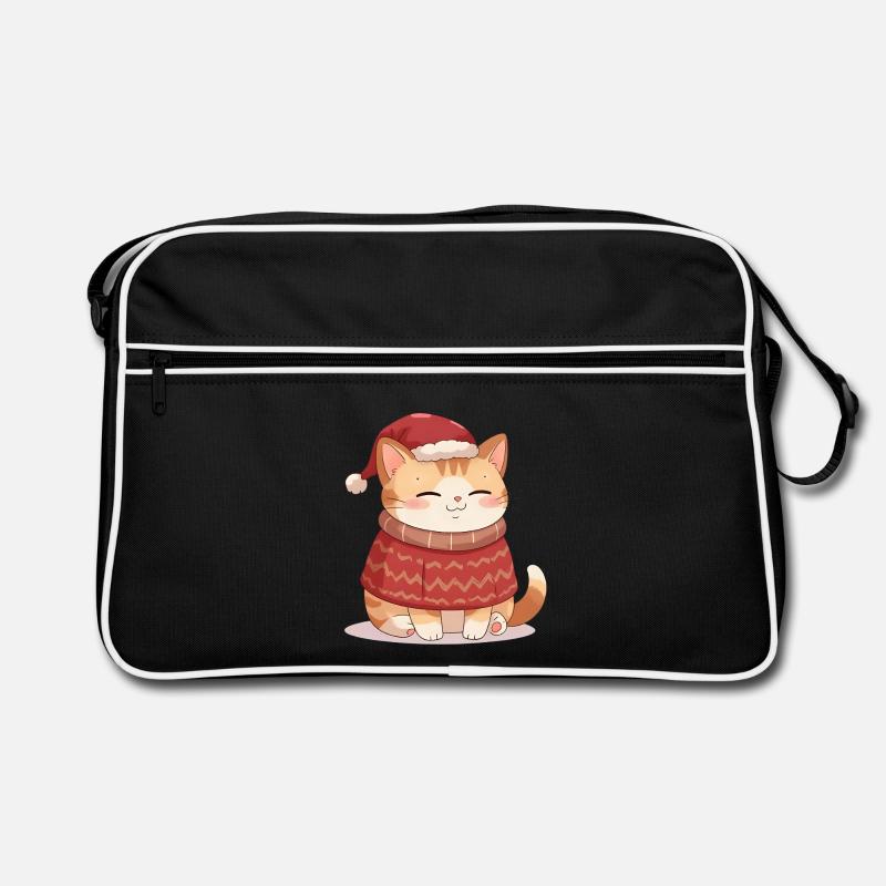 Anime Katze im Weihnachtspullover - Christmas  Retro Tasche