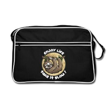 Take it slow ! - Retro Bag - black/white - Front