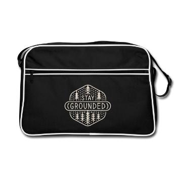 Stay grounded grounding forest bathing yoga quotes - Retro Bag - black/white - Front