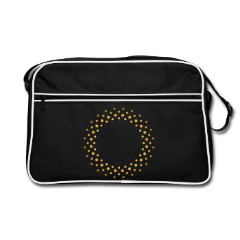 En forme d’anneau, motif de points dorés - Sac Retro - noir/blanc - Devant