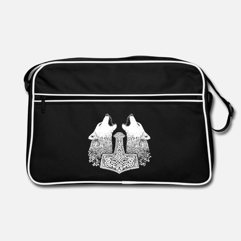 Norse Wolf Thor Hammer Viking Retro Bag