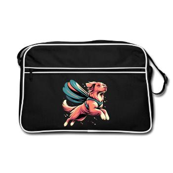 Super Hund Nova Scotia Duck Tolling Retriever - Retro Tasche - Schwarz/Weiß - Vorne