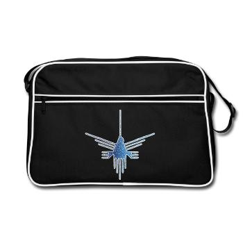 Nazca-Vogel auf Sternenhintergrund - Retro Tasche - Schwarz/Weiß - Vorne