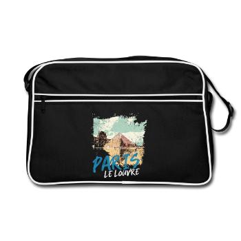 Louvre Pyramid and Paris Monuments - Retro Bag - black/white - Front