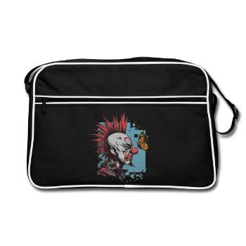 clownPunk et papillon - Sac Retro - noir/blanc - Devant