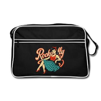 Rockabilly Femme RocknRoll Jupon Cadeau Années 50 - Sac Retro - noir/blanc - Devant