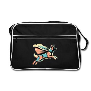 Super Maligator Belgian Shepherd Gift - Retro Bag - black/white - Front