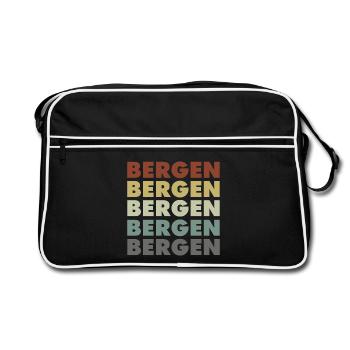 Bergen - Norvège - Norvège - Norwegen - Lettrage - Sac Retro - noir/blanc - Devant