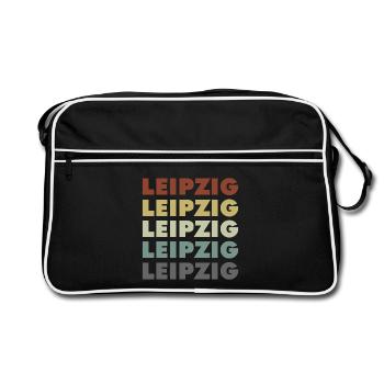 Leipzig - Deutschland - Lettering - Germany - Retro Tasche - Schwarz/Weiß - Vorne