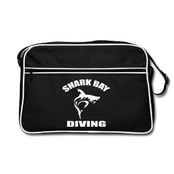 SHARK BAY DIVING - Retro Bag - black/white - Front