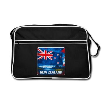 New Zealand Flag Design - Retro Bag - black/white - Front