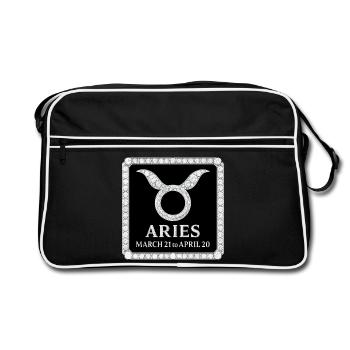 Zodiac sign Aries - Retro Bag - black/white - Front
