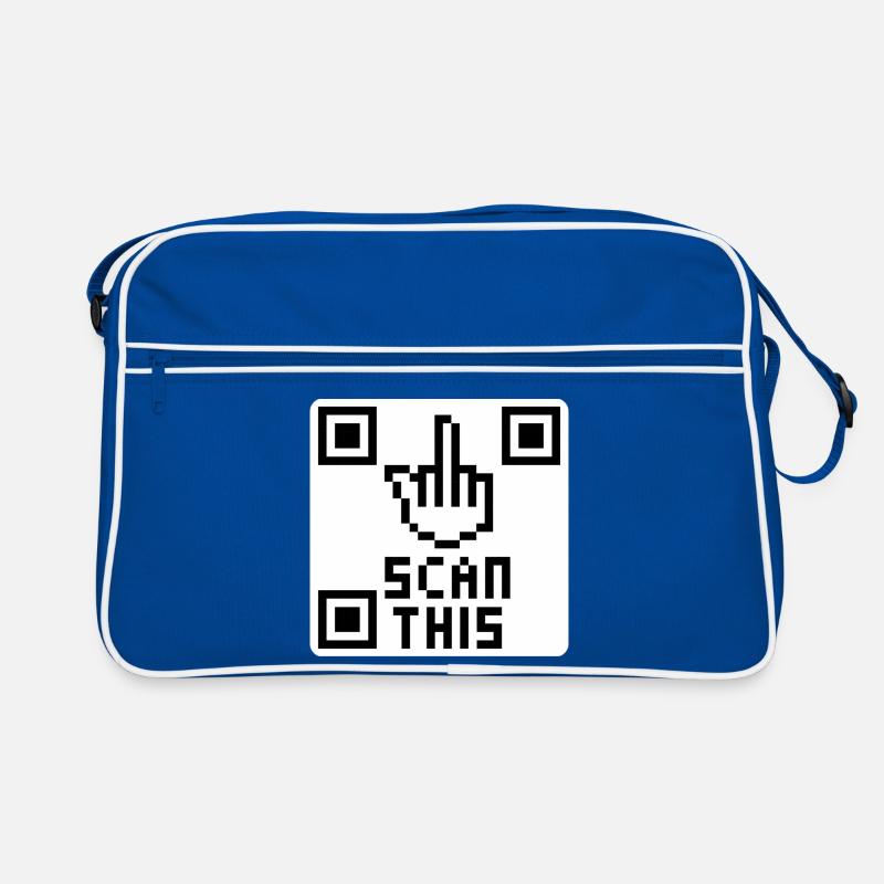 QRcode Mittelfinger Retro Tasche