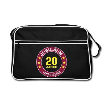 Plâtrier 20 ans 20e anniversaire - Sac Retro - noir/blanc - Devant