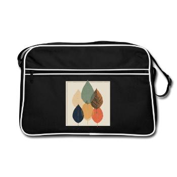 Autumn Leaf Mosaic: Retro Palette - Retro Bag - black/white - Front