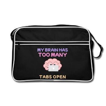 My Brain Has Too Many Tabs Open Design - Retro Bag - black/white - Front