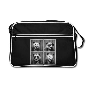 Drôle Opossum Photo Box Selfie vintage - Sac Retro - noir/blanc - Devant