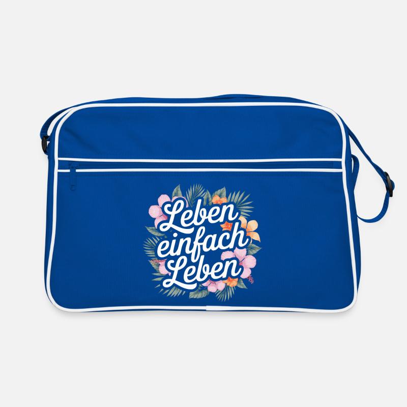 Leben einfach leben - positive Sprüche Retro Tasche