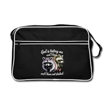 Dieu me teste et je n’ai pas étudié - Sac Retro - noir/blanc - Devant