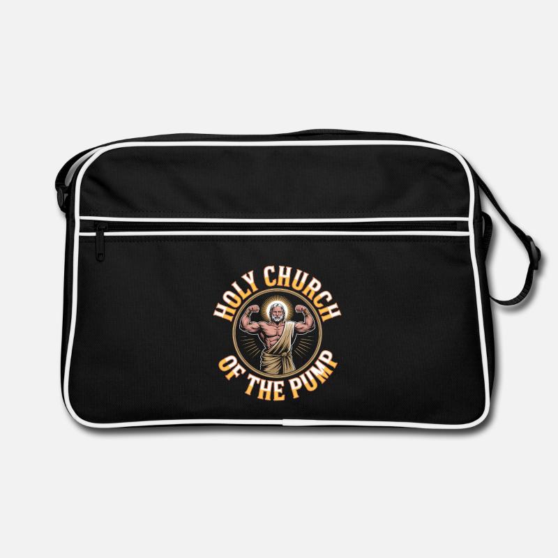 Hallowed be thy Gains - Funny Jesus Gym Meme Retro Bag