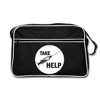 TAKE HELP - Retro Bag - black/white - Front