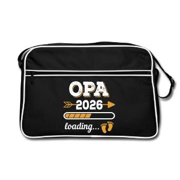 Papy 2026 Chargement Futur Grand-père Cadeau - Sac Retro - noir/blanc - Devant