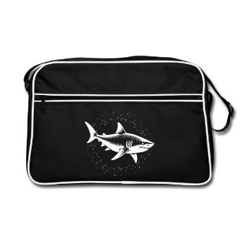 requin prédateur prédateur de l’océan - Sac Retro - noir/blanc - Devant