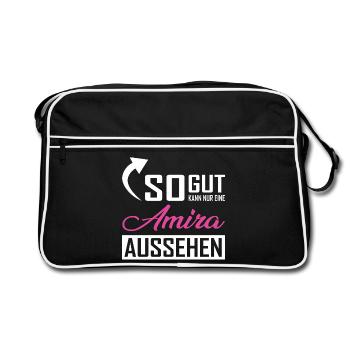 Seule une Amira peut être aussi belle - Sac Retro - noir/blanc - Devant