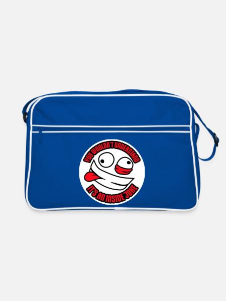 You Wouldn't Understand It's An Inside Joke Spruch - Retro Tasche - Blau/Weiß - Vorne