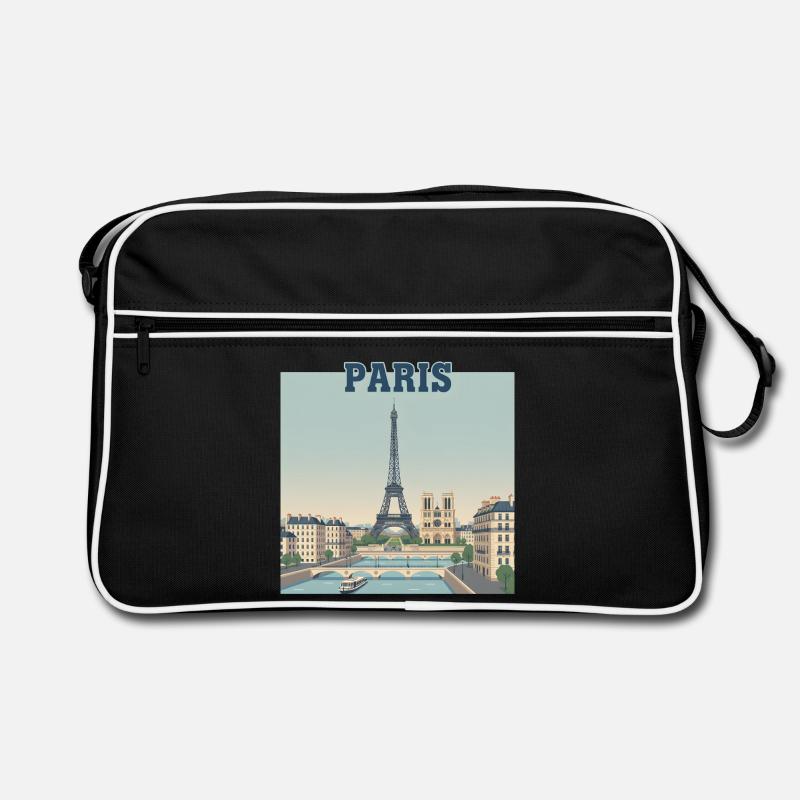 Pariser Skyline-Eiffeldruck Retro Tasche
