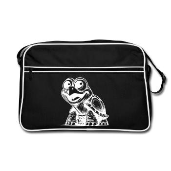 Bébés tortues aux grands yeux - Sac Retro - noir/blanc - Devant