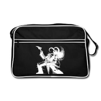 Dieu du rock des enfers Le métal tue le silence - Sac Retro - noir/blanc - Devant