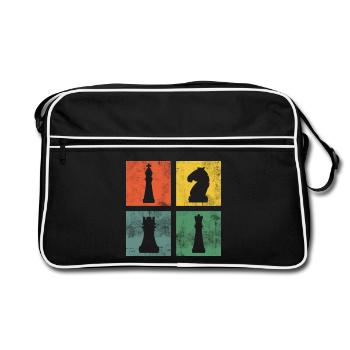 Chess Chess Pieces Chess Pieces Chess Players - Retro Bag - black/white - Front