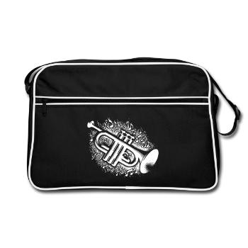 Trompettes, partitions explosives, cuivres magiques avec âme - Sac Retro - noir/blanc - Devant