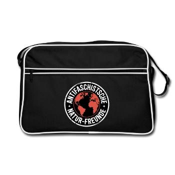 Anti-Fascist Nature Friends - Against the Right - Retro Bag - black/white - Front