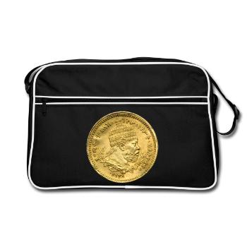 Menelik II Éthiopie Roi Afrique Histoire noire - Sac Retro - noir/blanc - Devant