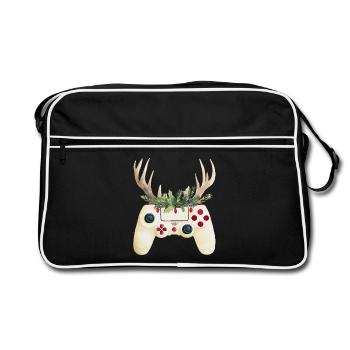 Contrôleur de Noël avec bois de cerf - Sac Retro - noir/blanc - Devant